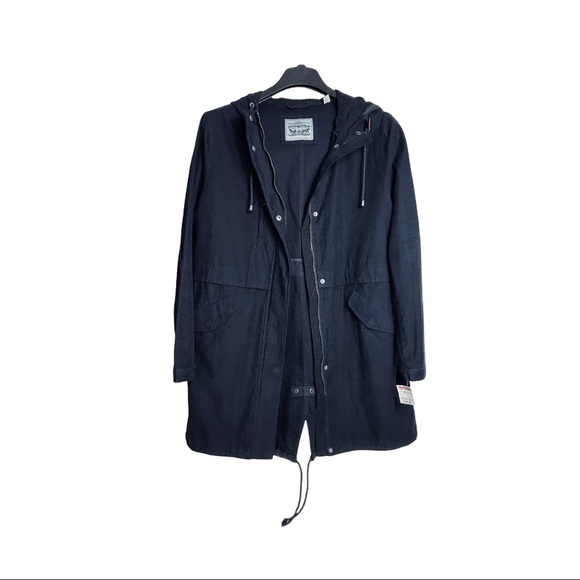 NWT Levis Women’s Field Military Jacket Navy Blue - Picture 10 of 16